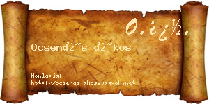 Ocsenás Ákos névjegykártya